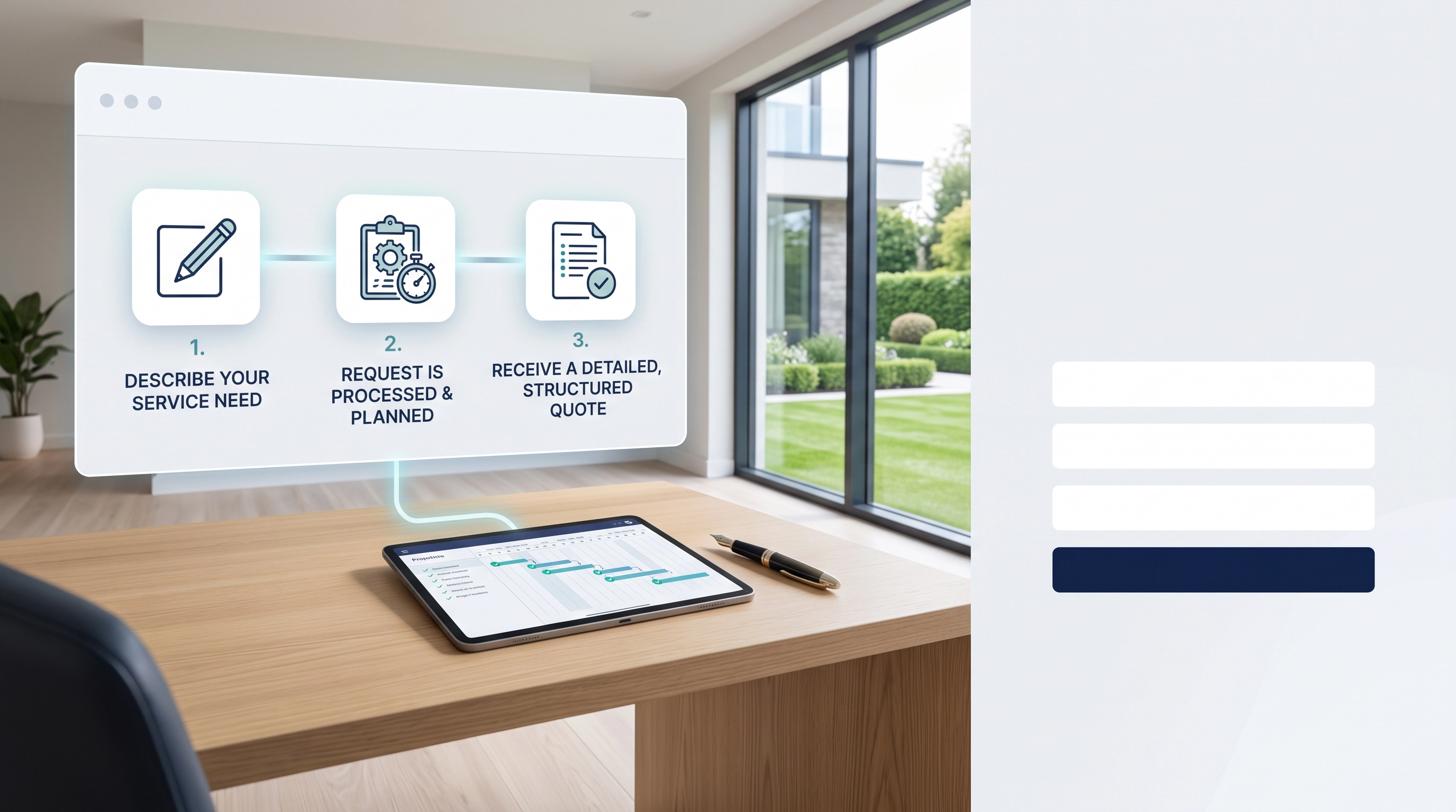 Property service request and quote preparation.